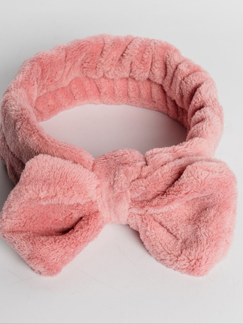 Spa Headband Plush Pink Bow Blush Color Soft Comfortable Pamper New